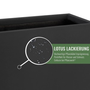 Anthrazit Pflanzwerk Pflanzkübel Tower, 70 cm, Fiberglas-Steingemisch mit Lotus Lackierung.