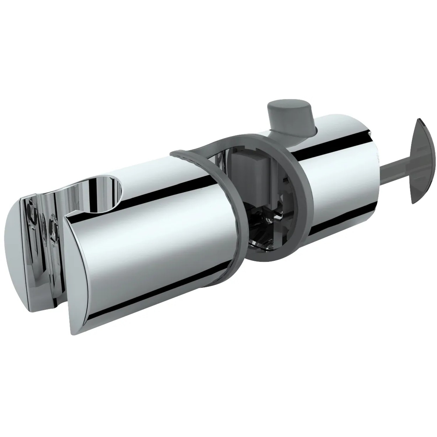 Wenko Brausegleiter Libertà Chrom, Duschkopfhalterung aus Kunststoff für Duschstangen.