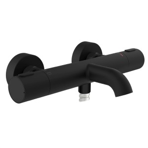 Schütte Thermostat Wannenarmatur Los Angeles, schwarz matt, für Bad & Dusche.