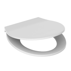 Weißer Schütte WC-Sitz Premium Slim Form mit Absenkautomatik aus Thermoplast.