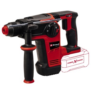 Einhell Akku-Bohrhammer TP-HD 18/26 Li BL-Solo, rot/schwarz, mit Tiefenanschlag. Akku separat erhältlich.