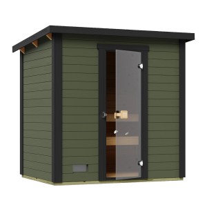 Weka Saunahaus Kaapi 2 Dampfbad-Ofen Graugrün