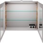 Offener Fackelmann LED-Spiegelschrank B.Brillant 80 cm Asteiche mit Glasböden und Elektrobox.
