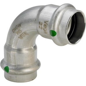 Viega Sanpress Inox Bogen 90° Ø 15mm, 10er Pack Pressfitting aus Edelstahl.