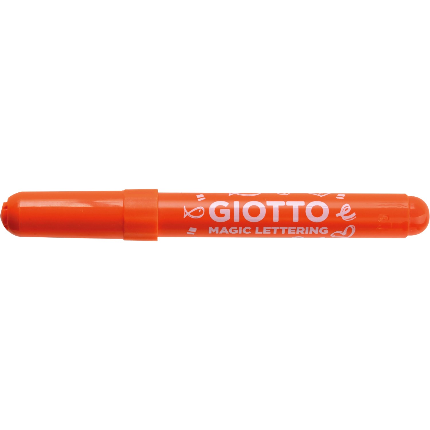 Orangefarbener Giotto Magic Lettering Fasermaler für kreatives Schreiben.