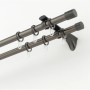 Gardinia Chicago Gardinenstange, Ø 20 mm, Titan, 200 cm, doppelläufig mit Ringen und Trägern.