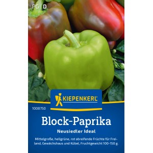 Kiepenkerl Paprika Neusiedler Ideal Samenpackung mit grüner und roter Blockpaprika.