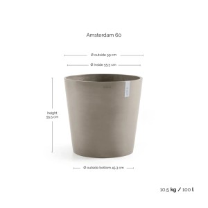 Ecopots Pflanztopf Amsterdam Braungrau 60 cm