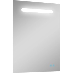 Rechteckiger LED-Spiegel Lina 60x80 cm mit Touch-Schalter und Beleuchtung.
