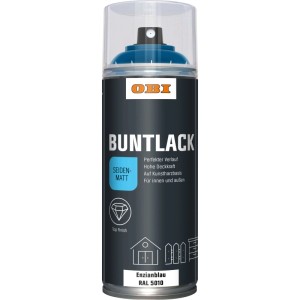 OBI Buntlack Spray RAL 5010 Enzianblau seidenmatt, 400ml Dose.
