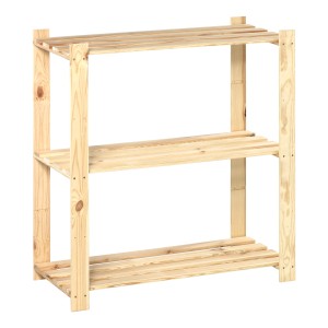 OBI Holz-Schraubregal mit 3 Böden aus Nadelholz, 91x85x40 cm.