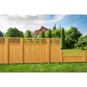 Sichtschutzzaun-Element Lupinia Honigfarben lasiert 90 cm x 180 cm