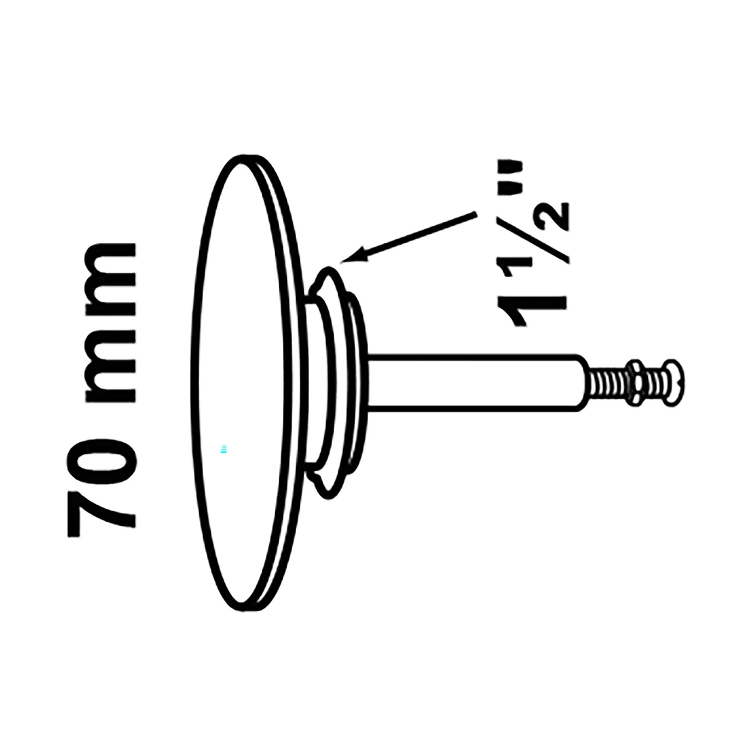 Kirchhoff Ablaufstopfen für Badewanne, Chrom, 70 mm Durchmesser, 47,8 mm (1 1/2) Anschluss.