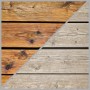 Vorher/Nachher: Holzterrasse gereinigt mit Einhell Oberflächenbürste SOFT. Gartenhandgerät für Holz und Kunstrasen.