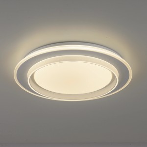 Weiße LED-Deckenleuchte Lago, Ø 40 cm, mit CCT-Farbtemperatursteuerung für flexible Beleuchtung.