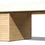 Karibu Holz-Gartenhaus Timra, naturbelassen mit Satteldach und Anbau, 300x300 cm.