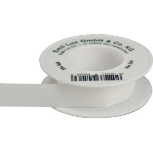 Gewindedichtband (Teflonband) auf Rolle, 0,1 mm x 12 mm x 12 m, für Rohrsysteme.