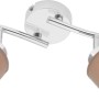 OBI LED Spot Loreto mit 4 chromfarbenen Spots und Stoffschirmen.