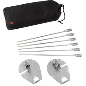 Weber Crafted Spieße-Set für Drehspieß, Edelstahl, mit Tasche. Grillutensil für Fisch, Fleisch und Gemüse.