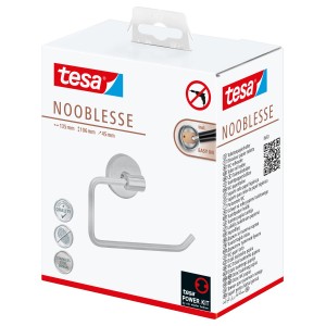 Tesa Nooblesse Toilettenpapierhalter in Edelstahloptik, verpackt.