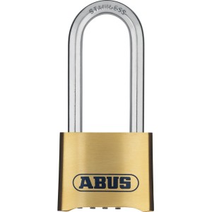 Abus Kombinations-Vorhangschloss 180IB/50HB63 aus Messing mit Edelstahl-Bügel.