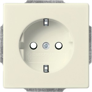 Busch-Jaeger Steckdoseneinsatz Solo, elfenbeinweiß, für Elektroinstallation.