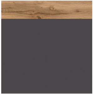 Held Möbel Midischrank Ferrara, 40 cm, matt Grau-Graphitgrau mit Abdeckplatte in Wotaneiche.