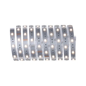 Paulmann MaxLED 250 RGBW LED-Streifen Basis-Set, 3m, silber, mit warmweißem Licht.