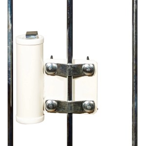 Videx Garden Sonnenschirmhalter Typ G, weiße Halterung für Balkongitter mit Ø 35 mm.