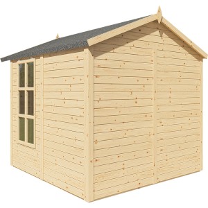 Bertilo Holz-Gartenhaus Melrose, 202x208 cm, naturbelassen, mit Fenster. Ideal zur Gartenaufbewahrung.