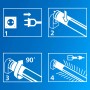 Anleitung zur Installation der Philips LED-Röhre T5: Einstecken, Einsetzen, Drehen, Fertig.
