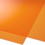 Orange Acryl Platte, 3 mm stark, glatte Oberfläche, vielseitig einsetzbar.