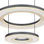 Moderne LED-Pendelleuchte Blasius, schwarz/weiß, mit zwei Ringen. Dimmbar und mit Fernbedienung.