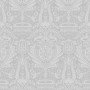 Laura Ashley Vliestapete Heraldic Damask in Schiefergrau mit floralem Damastmuster.