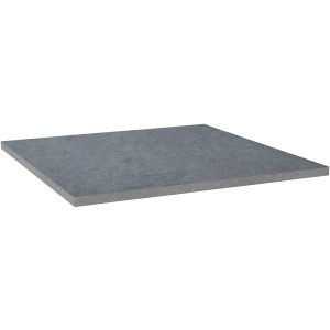 Dunkelgraue Feinsteinzeug Terrassenplatte Manhatten, 60x60 cm, für den Außenbereich.