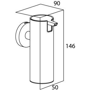 Tiger Boston Seifenspender, Edelstahl gebürstet, Maße 14,6x5x9cm, zur Wandmontage.