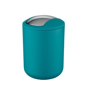 Wenko Kosmetikeimer Brasil Petrol S, 2 l, mit Schwingdeckel und verchromtem Deckel.