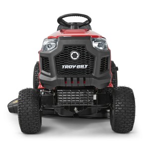 Troy-Bilt Rasentraktor Pony 92 T-S Select, rote Ausführung, Frontansicht.