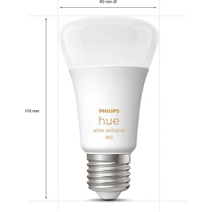 Philips Hue E27 LED Lampe, White Ambiance, 2er-Pack, 800 lm, dimmbar.