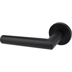 Schwarze Bever Drückergarnitur für Badzelle, Türbeschlag für WC-Türen.