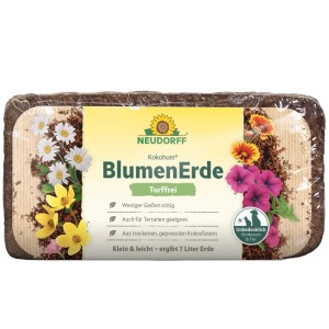 Neudorff Kokohum torffreie Blumenerde als gepresster Block aus Kokosfasern. Ergibt 7 Liter für Pflanzen & Terrarien.