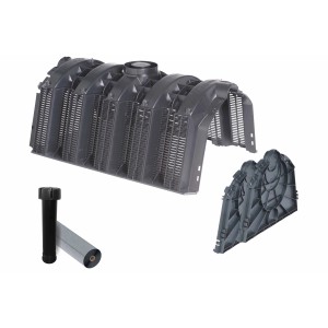 Garantia Versickerungsanlage Tunnel-Set 1800 l, LKW-befahrbar, mit Zubehör wie Endplatten und Geotextil.