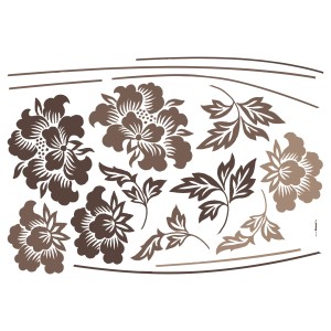 Komar Deko-Sticker Grace, 100x70 cm, mit floralem Muster in Braun- und Beigetönen.