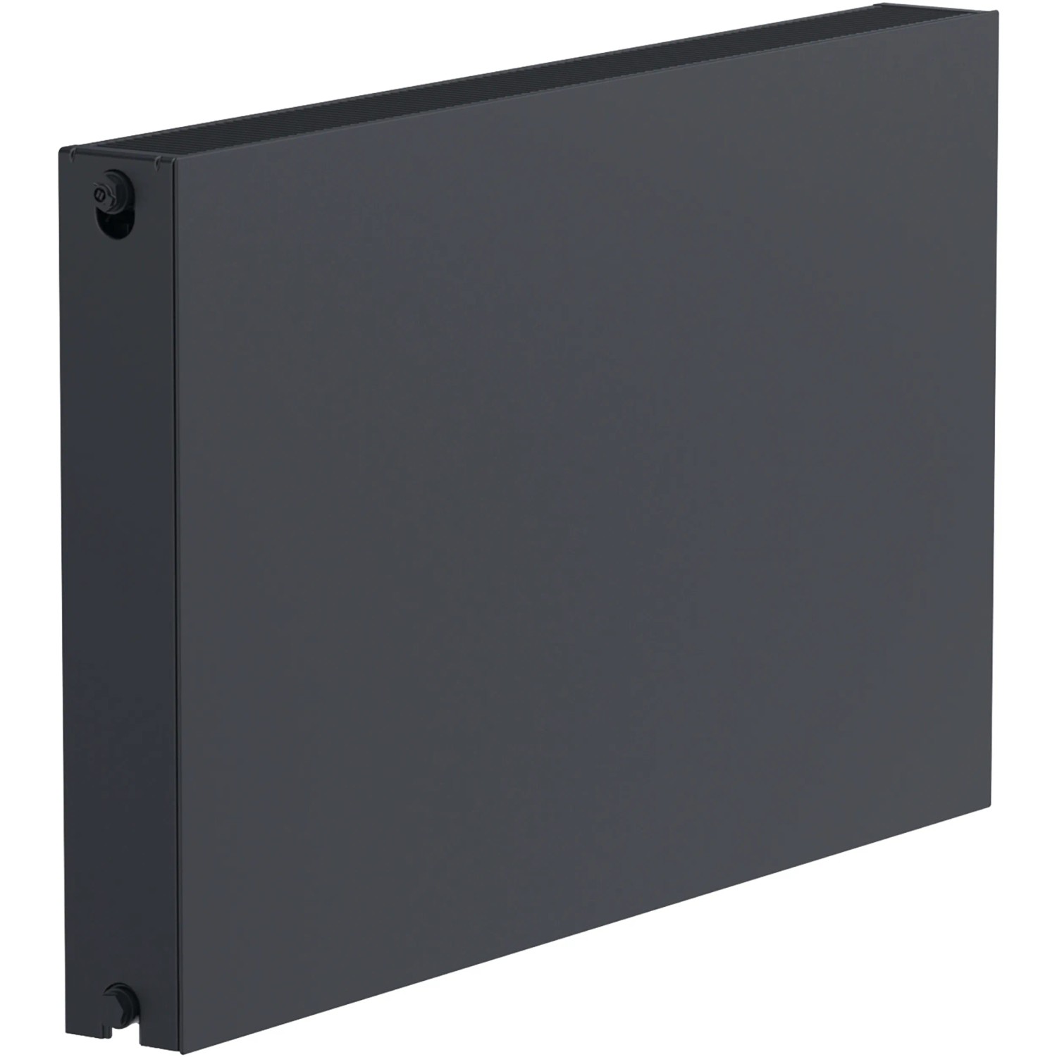 Sanicomfort Planheizkörper Typ 22 DK, 60x60 cm, in Schwarz Matt. Heizkörper für Neubau und Altbau.
