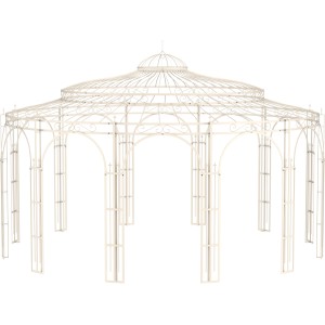 Eleo Pavillon Metall Toskana 340 cm x Ø 550 cm Pulverbeschichtet Weiß