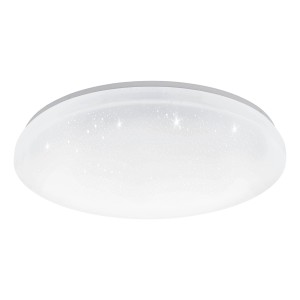 Weiße Eglo LED-Deckenleuchte Totari-Z mit Kristalleffekt, Ø 53 cm, smarte Connect.Z Leuchte.