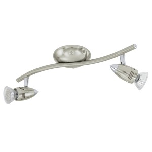 Eglo LED 2er-Spot Magnum, Nickel matt, mit zwei GU10 LED-Leuchtmitteln.