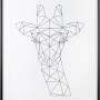 Schwarzer Kunststoff Bilderrahmen 62x93 cm mit geometrischem Giraffen-Motiv.