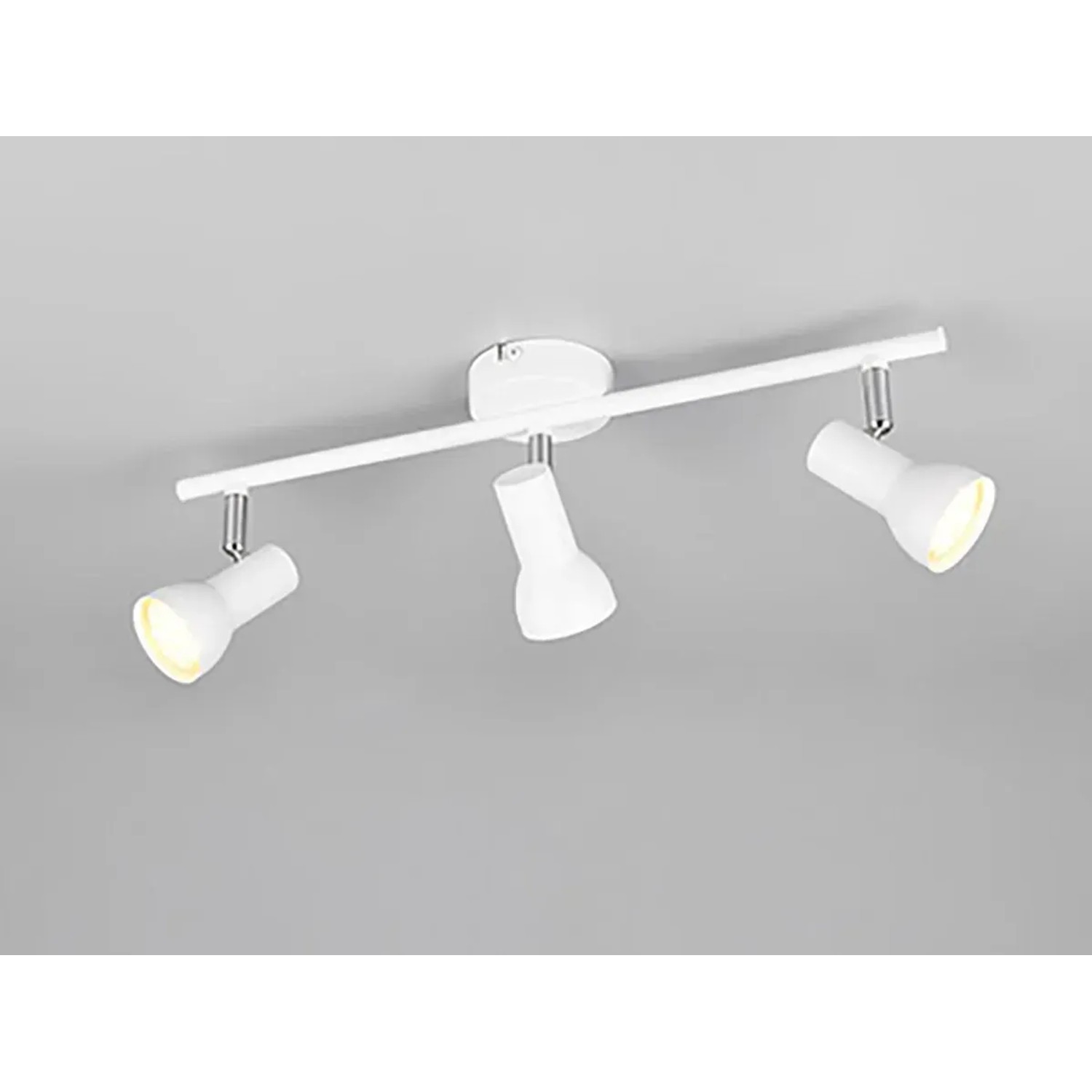 Weißer Reality Strahler Cantar mit drei Spots, ideal für Decke oder Wand.
