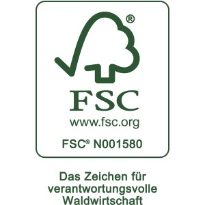 FSC-Siegel: Zeichen für verantwortungsvolle Waldwirtschaft bei Spieltürmen.